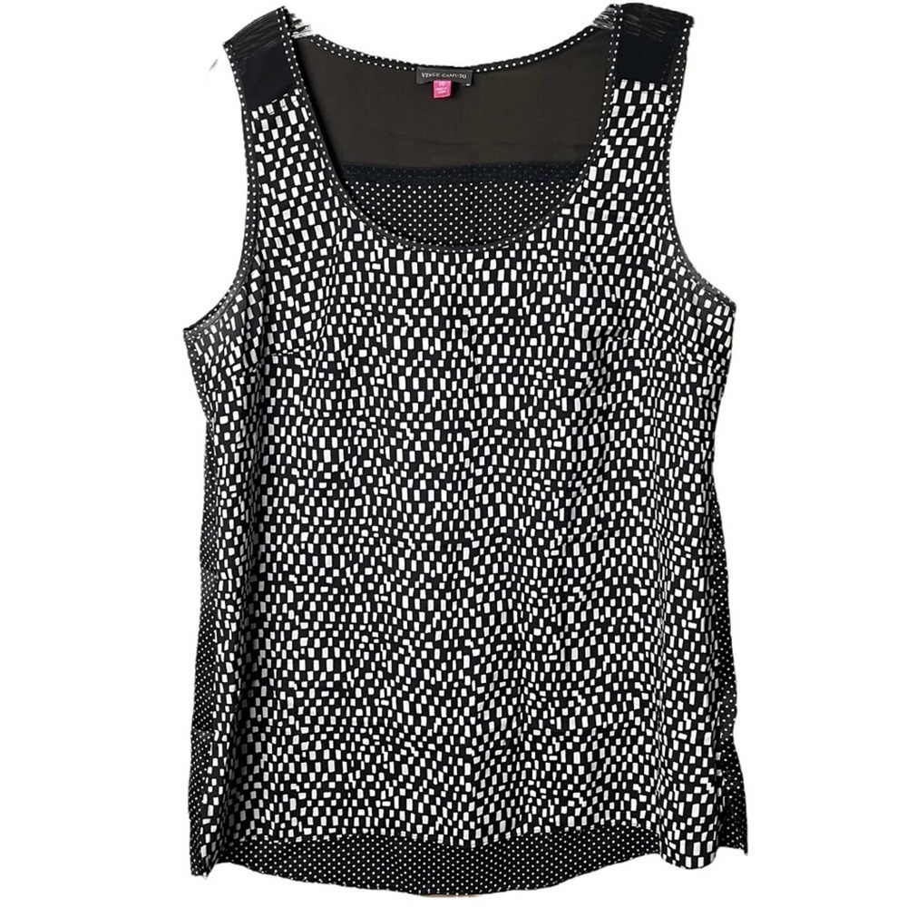 Vince Camuto Black and White Sleeveless Blouse